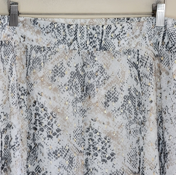 Chico's | Faux Snakeskin Metallic Print Midi Skirt US Size 12 - Picture 3 of 6